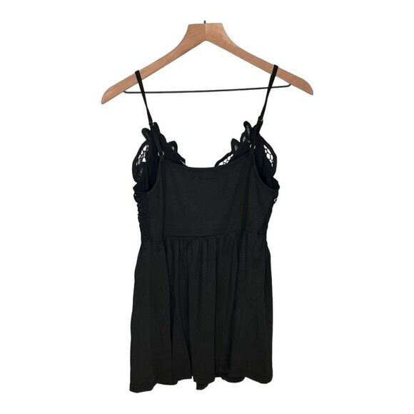 Sexy Contrast Lace V-Neck Cami Top Spaghetti Strap Tank V Neck Black Size Small - Picture 3 of 12